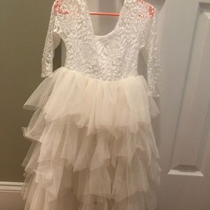 Little girl white tulle dress